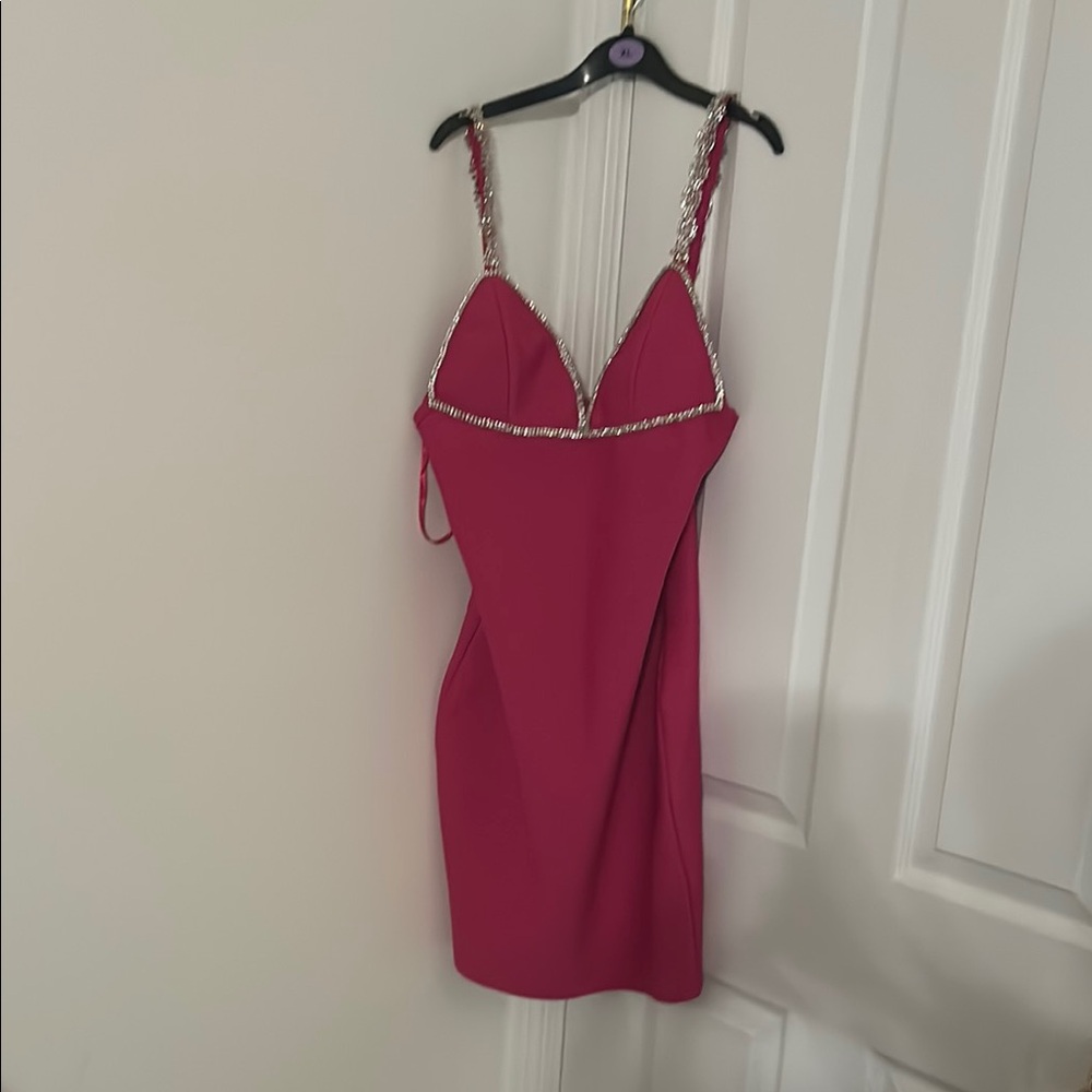 Elegant Pink Dress with Silver Accents